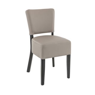 Chaise de restaurant FLORIANE II H50 d'intérieur - Bois teinte wengé, similicuir PU taupe
