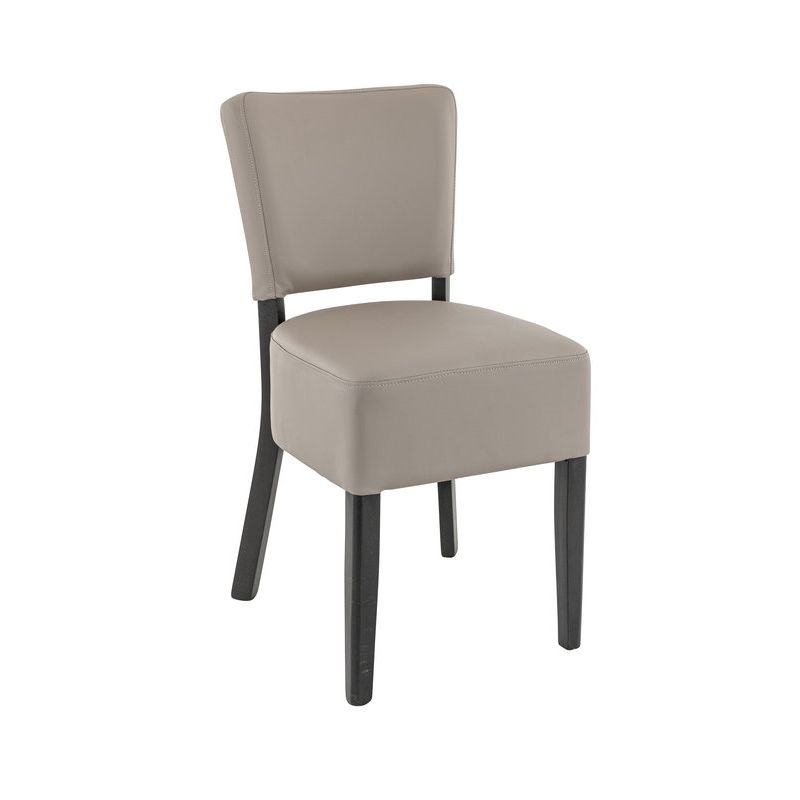 Chaise de restaurant FLORIANE II H50 d'intérieur - Bois teinte wengé, similicuir PU taupe