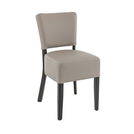 Chaise de restaurant FLORIANE II H50 d'intérieur - Bois teinte wengé, similicuir PU taupe