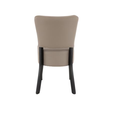 Chaise de restaurant FLORIANE II H50 d'intérieur - Bois teinte wengé, similicuir PU taupe