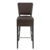 Tabouret de bar FLORIANE BST II H78 d'intérieur - Bois teinte wengé, PU - métal chocolat