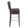Tabouret de bar FLORIANE BST II H78 d'intérieur - Bois teinte wengé, PU - métal chocolat