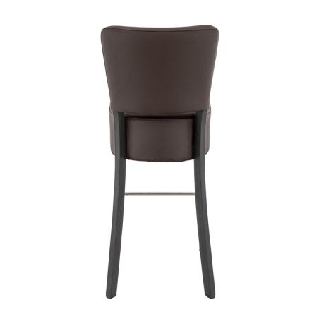 Tabouret de bar FLORIANE BST II H78 d'intérieur - Bois teinte wengé, PU - métal chocolat