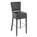 Tabouret de bar FLORIANE BST II H78 d'intérieur - Bois teinte wengé, PU - métal noir