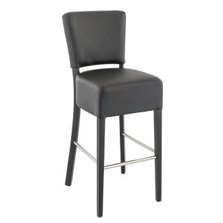 Tabouret de bar FLORIANE BST II H78 d'intérieur - Bois teinte wengé, PU - métal noir