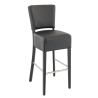 Tabouret de bar FLORIANE BST II H78 d'intérieur - Bois teinte wengé, PU - métal noir