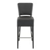 Tabouret de bar FLORIANE BST II H78 d'intérieur - Bois teinte wengé, PU - métal noir