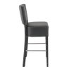 Tabouret de bar FLORIANE BST II H78 d'intérieur - Bois teinte wengé, PU - métal noir