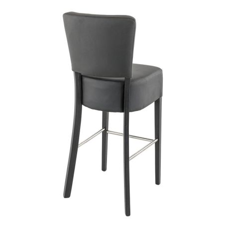 Tabouret de bar FLORIANE BST II H78 d'intérieur - Bois teinte wengé, PU - métal noir