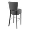 Tabouret de bar FLORIANE BST II H78 d'intérieur - Bois teinte wengé, PU - métal noir