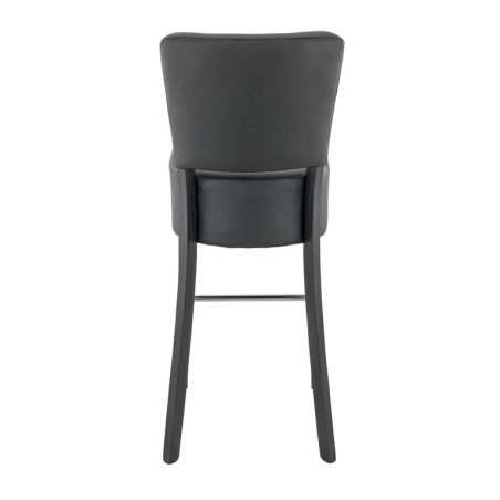 Tabouret de bar FLORIANE BST II H78 d'intérieur - Bois teinte wengé, PU - métal noir