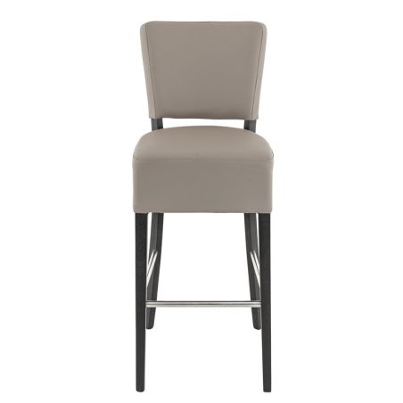 Tabouret de bar FLORIANE BST II H78 d'intérieur - Bois teinte wengé, PU - métal taupe