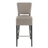 Tabouret de bar FLORIANE BST II H78 d'intérieur - Bois teinte wengé, PU - métal taupe