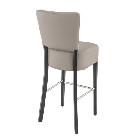 Tabouret de bar FLORIANE BST II H78 d'intérieur - Bois teinte wengé, PU - métal taupe
