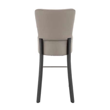 Tabouret de bar FLORIANE BST II H78 d'intérieur - Bois teinte wengé, PU - métal taupe