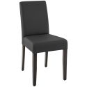Chaise de restaurant CLINTON H50 d'intérieur - Bois teinte wengé, similicuir PU noir