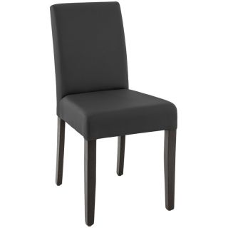 Chaise de restaurant CLINTON H50 d'intérieur - Bois teinte wengé, similicuir PU noir