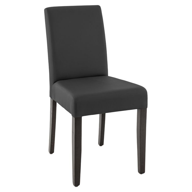 Chaise de restaurant CLINTON H50 d'intérieur - Bois teinte wengé, similicuir PU noir