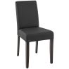 Chaise de restaurant CLINTON H50 d'intérieur - Bois teinte wengé, similicuir PU noir