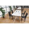 Chaise de restaurant CLINTON H50 d'intérieur - Bois teinte wengé, similicuir PU noir
