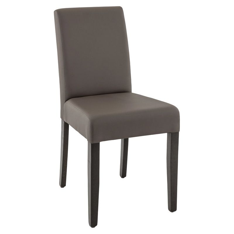 Chaise de restaurant CLINTON H50 d'intérieur - Bois teinte wengé, similicuir PU pepper