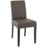 Chaise de restaurant CLINTON H50 d'intérieur - Bois teinte wengé, similicuir PU pepper