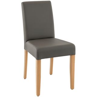Chaise de restaurant CLINTON H50 d'intérieur - Bois naturel, similicuir PU elephant