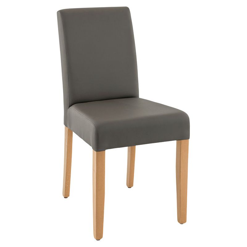 Chaise de restaurant CLINTON H50 d'intérieur - Bois naturel, similicuir PU elephant