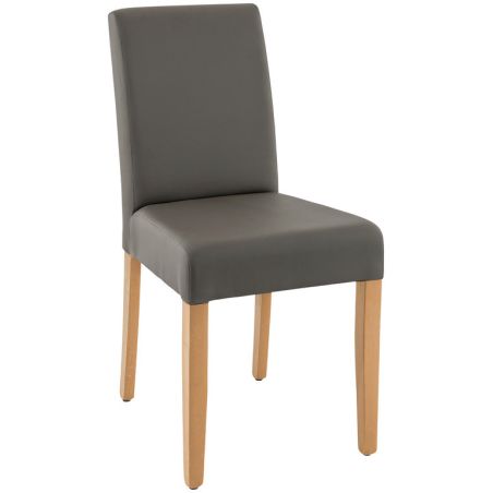 Chaise de restaurant CLINTON H50 d'intérieur - Bois naturel, similicuir PU elephant