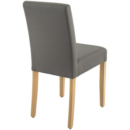 Chaise de restaurant CLINTON H50 d'intérieur - Bois naturel, similicuir PU elephant