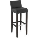 Tabouret de bar CLINTON H81 d'intérieur - Bois teinte wengé, PU - métal noir