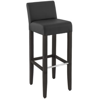 Tabouret de bar CLINTON H81 d'intérieur - Bois teinte wengé, PU - métal noir