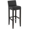 Tabouret de bar CLINTON H81 d'intérieur - Bois teinte wengé, PU - métal noir