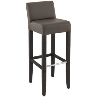 Tabouret de bar CLINTON H81 d'intérieur - Bois teinte wengé, PU - métal pepper