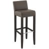 Tabouret de bar CLINTON H81 d'intérieur - Bois teinte wengé, PU - métal pepper