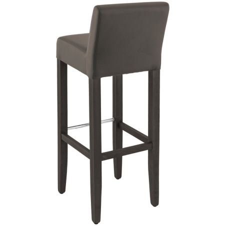 Tabouret de bar CLINTON H81 d'intérieur - Bois teinte wengé, PU - métal pepper