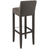 Tabouret de bar CLINTON H81 d'intérieur - Bois teinte wengé, PU - métal pepper