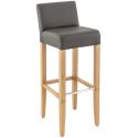 Tabouret de bar CLINTON H81 d'intérieur - Bois naturel, PU - métal elephant