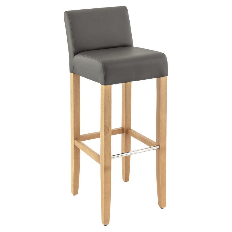 Tabouret de bar CLINTON H81 d'intérieur - Bois naturel, PU - métal elephant