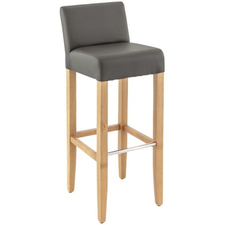 Tabouret de bar CLINTON H81 d'intérieur - Bois naturel, PU - métal elephant