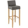 Tabouret de bar CLINTON H81 d'intérieur - Bois naturel, PU - métal elephant