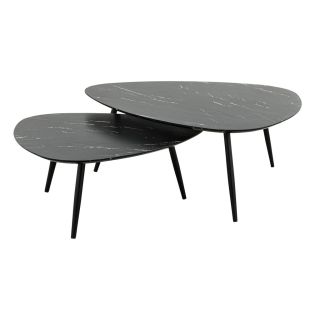 Table de restaurant MARYNE d'intérieur - Bois, métal marbre noir