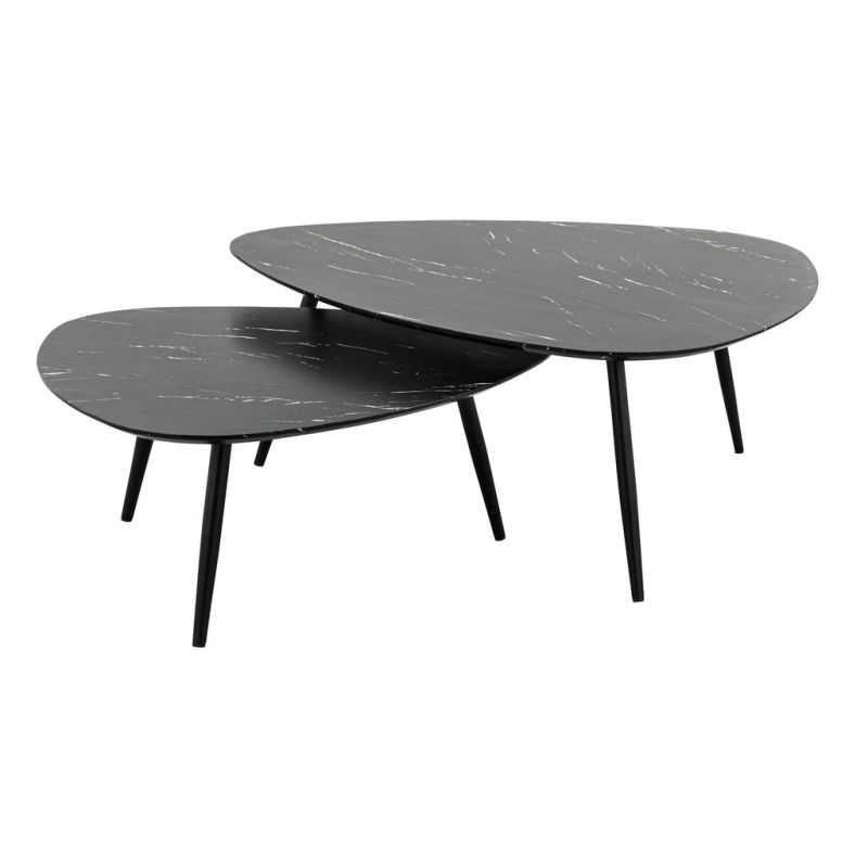 Table de restaurant MARYNE d'intérieur - Bois, métal marbre noir