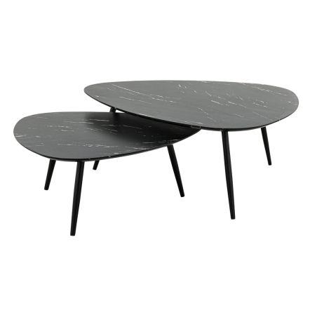 Table de restaurant MARYNE d'intérieur - Bois, métal marbre noir