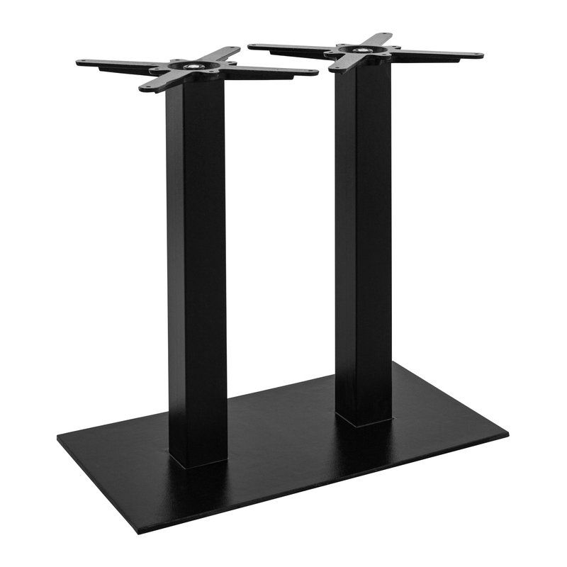 Pied de table de restaurant PRATO 30 DOUBLE H73 d'intérieur - Fonte d'acier, noir