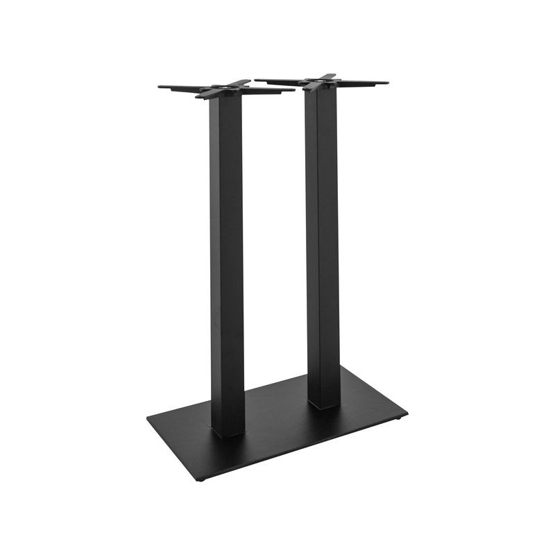 Pied de table de restaurant PRATO 30 DOUBLE BAR H108 d'intérieur - Fonte d'acier, noir
