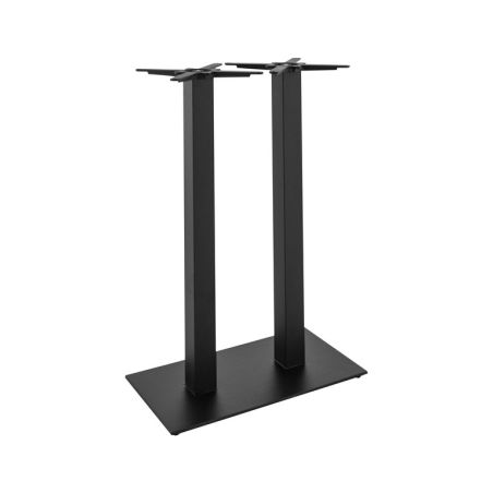 Pied de table de restaurant PRATO 30 DOUBLE BAR H108 d'intérieur - Fonte d'acier, noir