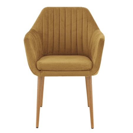 Coussin d'assise pour chaise ALFONSE (sans structure) d'intérieur - Bois, tissu 100% PES gold
