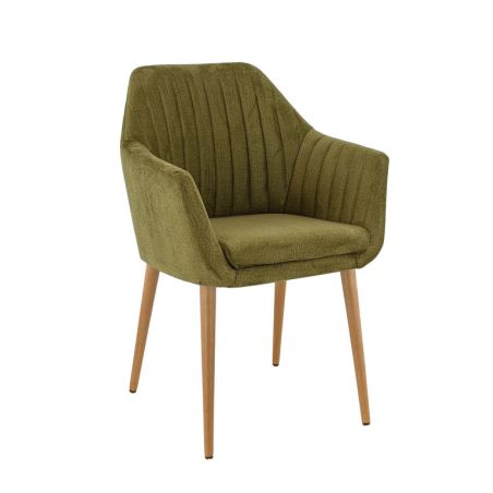 Coussin d'assise pour chaise ALFONSE (sans structure) d'intérieur - Bois, tissu 100% PES olive