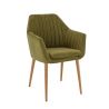 Coussin d'assise pour chaise ALFONSE (sans structure) d'intérieur - Bois, tissu 100% PES olive